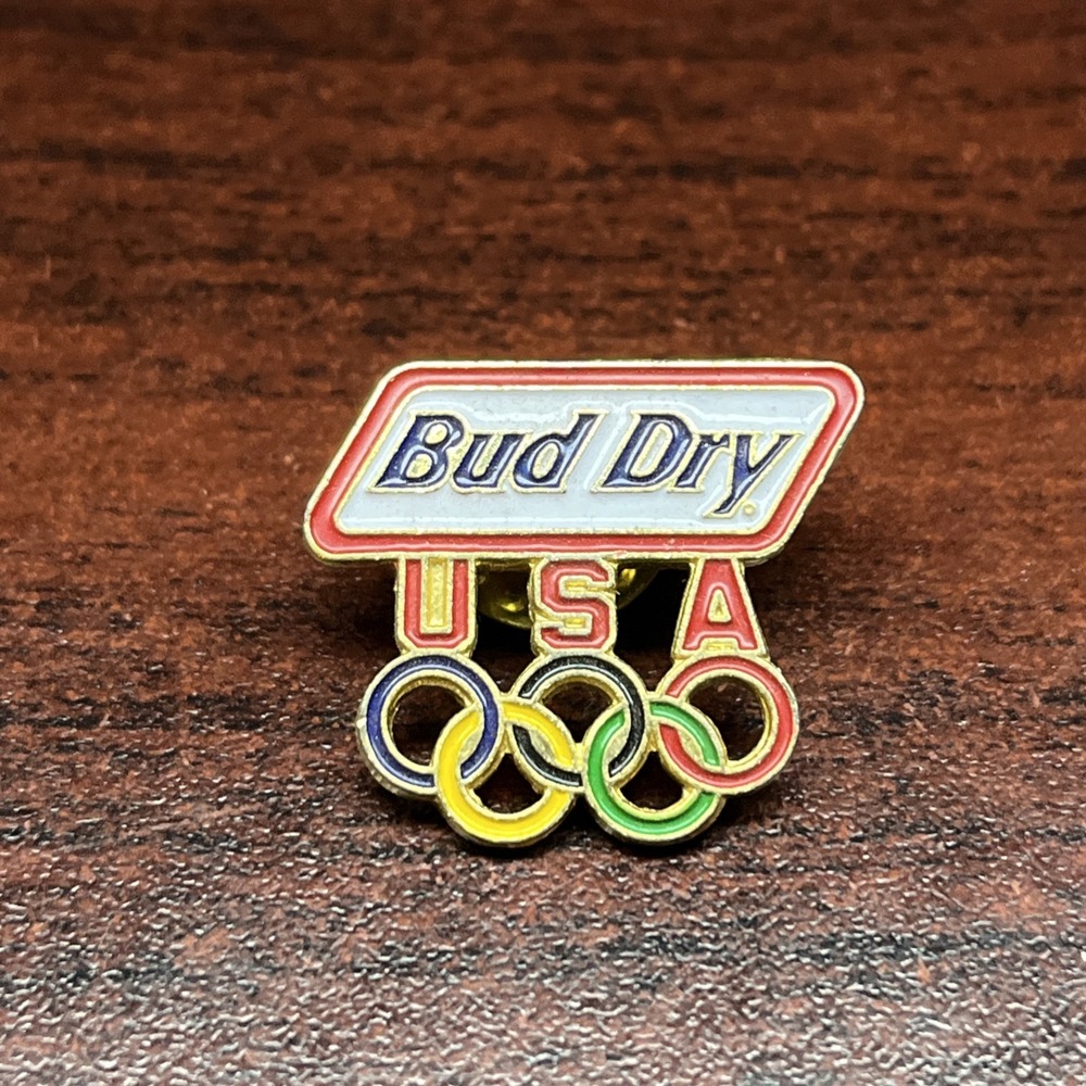 1996 Atlanta Olympics Anheuser Busch Bud Dry Beer Sponsor Lapel Hat Pin